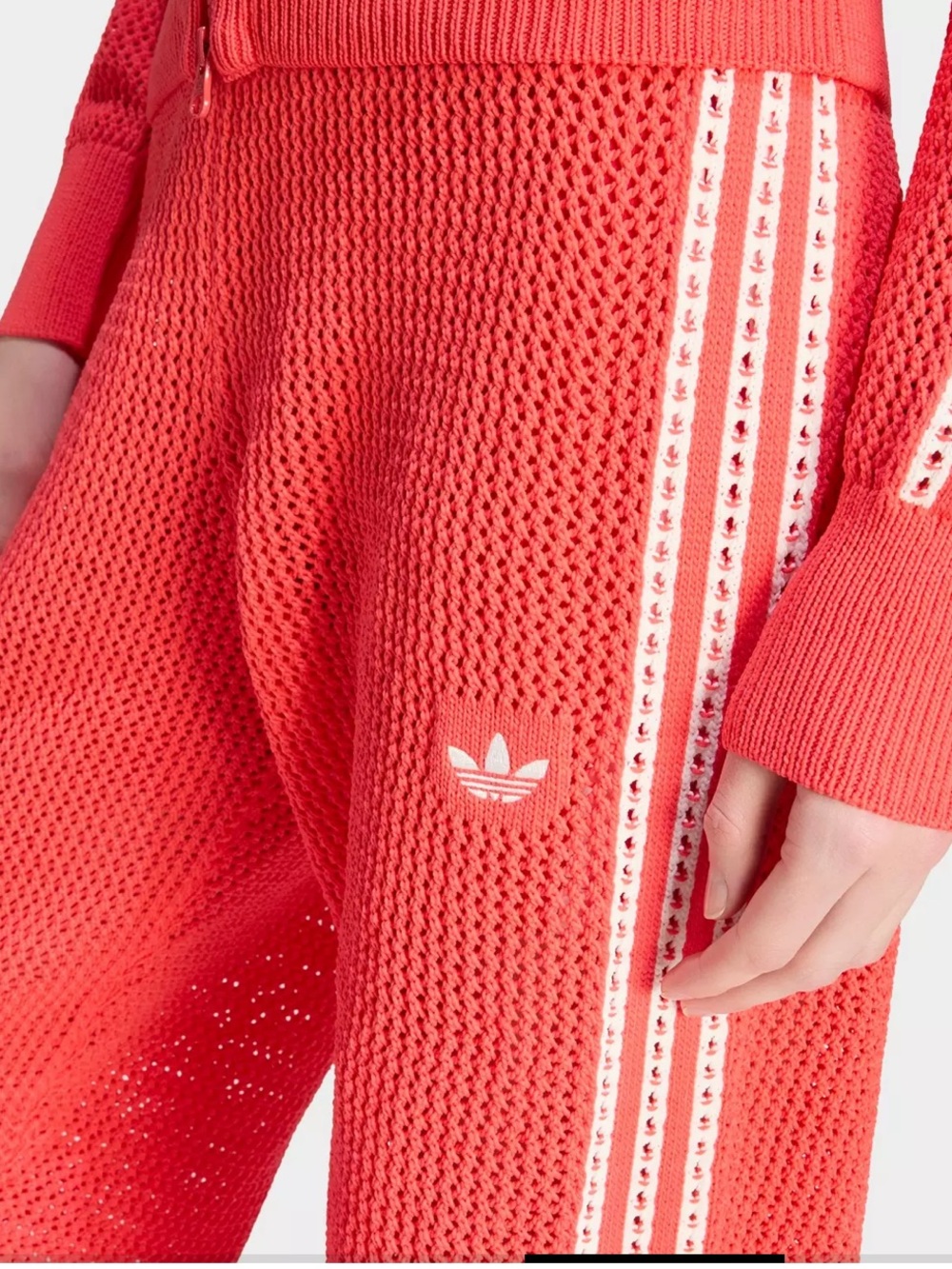 adidas Firebird Track Pants with Knitted Crochet Details - Picture 2 of 3